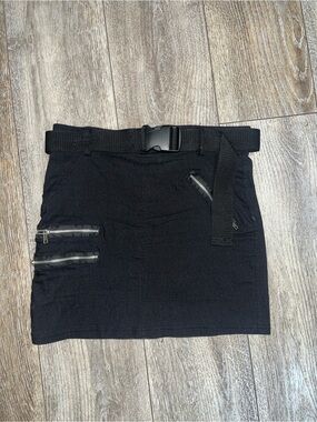 Thrill Black Mini Skirt with Utility Belt
